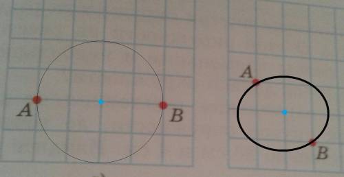 18.11. На клетчатой бумаге изобразите центры окружностей, прохо-дящие через две данные точки и наход