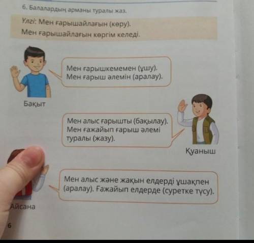 Слова в скобочках надо к ним добавить қы, кі, ғы, гі. Например: Ұшқым, жазғым. ​