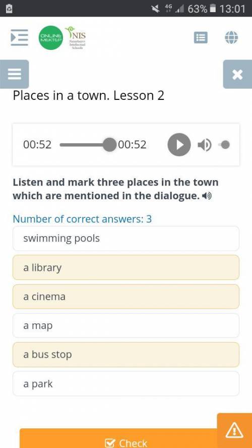 Places in a town. Lesson 2 Listen and mark three places in the town which are mentioned in the dialo