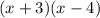 (x + 3)(x - 4)