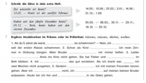 решить задание по немецкому В первом нужно написать даты словами (как в образце в серой рамке) Во вт