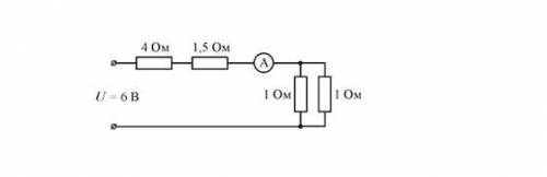 Використовуючи дані рисунку, визначте показання ідеального амперметра А. *