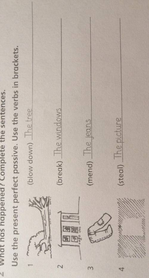 What has happened? complete the sentences. Use the present perfect passive. Use the verbs in bracket