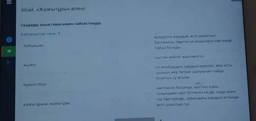 Сөздерді анықтамасымен сәйкестендір. Байланыстар саны: 4бәйшешекөсімдіктің жаңадан өсіп шығатынбаста