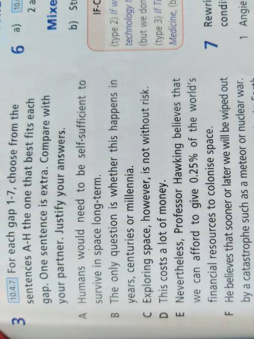 For each gap 1-7, choose from the sentences A-H the one that best fits each gap. One sentence is ext