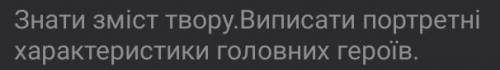 Виписати портретні характеристики головних героїв​