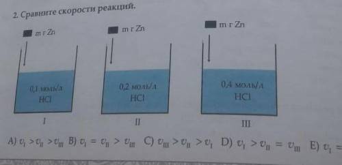 Сравните скорость реакций ​