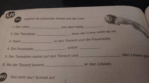 Ergänze die passenden Verben aus der Liste.