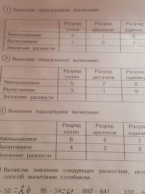 Выполни поразрядное вычитание​