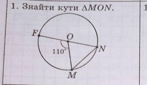 Знайти кути трикутника MON​