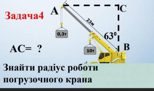 Знайти радіус роботи погрузочнного крану