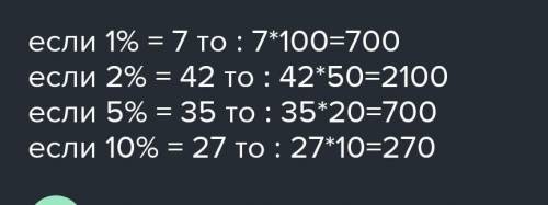 1% его равен 7;9;16;20;3,5;​