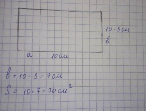 одна сторона прямокутника дорівнює 10см,площа дорівнює 5см квадратних. Знайти другу сторону і переме
