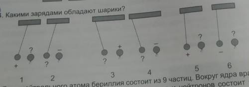 Какими зарядами обладают шарики ЭТО ОЧЕНЬ ЕСЛИ НЕ СЛОЖНО ​