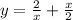 y = \frac{2}{x} + \frac{x}{2}