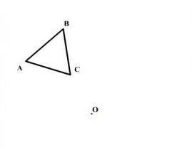 Пусть точка О - центр симметрии. треугольник АВС- произвольный. Проведём луч ВО. Отложим отрезок. ОВ