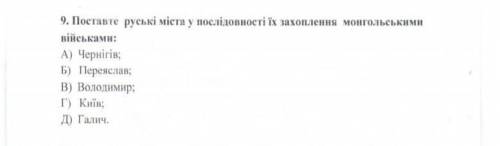 Поставте руські міста у послідовності їх захоплення монгольськими військами​