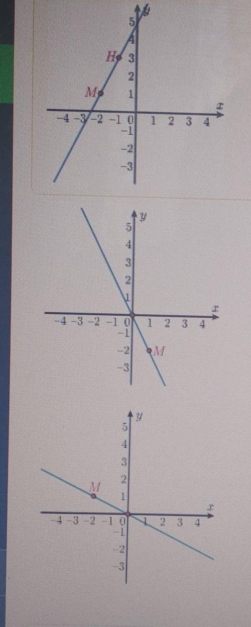На координатной плоскости отмечена точка M(-2; 1). Выбери из предложенных вариантов график прямой пр