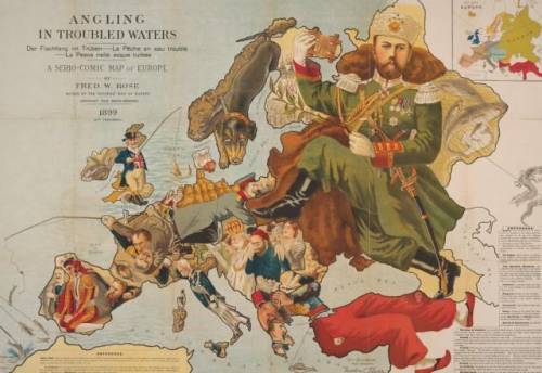 Порівняйте дві карикатури карти Європи 1899 та 1914 рр. Чому змінилося бачення та головні настрої? Х