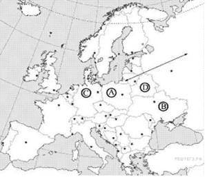 Какой буквой на карте обозначена территория Польши?