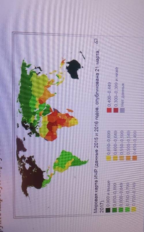 Проанализирйте мировую карту ИЧР​