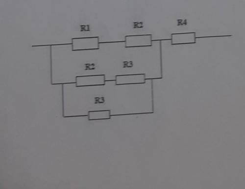 Определите сопротивление участка цепи изображенного на рисунке, если R1 = 16,5 (0м), R2 = 3,9 (0м),