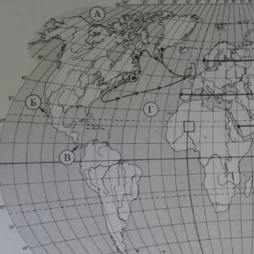 На карте мира приведённые на странице два изображен маршрут экспедиции одного из путешественников по