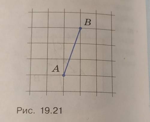 Постройте серединный перпендикуляр к отрезкуAB на клетчатой бумаге (рис. 19.21).​