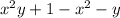 x { }^{2}y + 1 - x { }^{2} - y