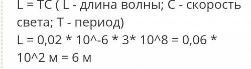 Период электромагнитных колебаний равен 1 мкс