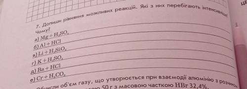 Допиши рівняння можливих реакцій.Які з них перебігають інтенсивніше​