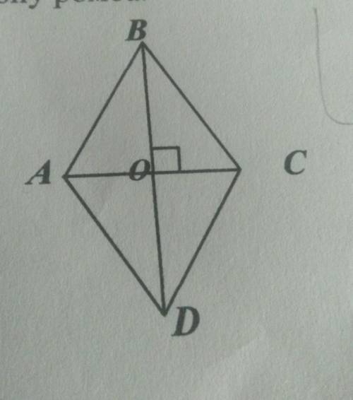 ABCD - ромб з діагоналями 3 і 4. Знайдіть сторону ромба.А) 7;Б) 2,5;В)√7;Г) 5​