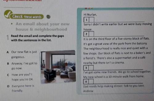 6.4.6.1 Read the email and complete the and complete the gaps with the sentences in thelist. Look at