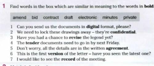 Find words in the box which are similar in meaning to the words in bold​