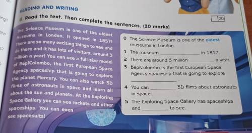 eaving?ingng with?a Paris?1 The museumdan206 Read the text. Then complete the sentences. (20 marks)T