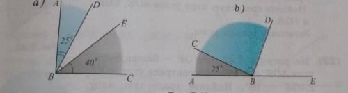 1223. Найдите градусную меру угла DBE, если: 1) угол АВС2) угол CBDпрямой (рис. 7.40, а);прямой (рис