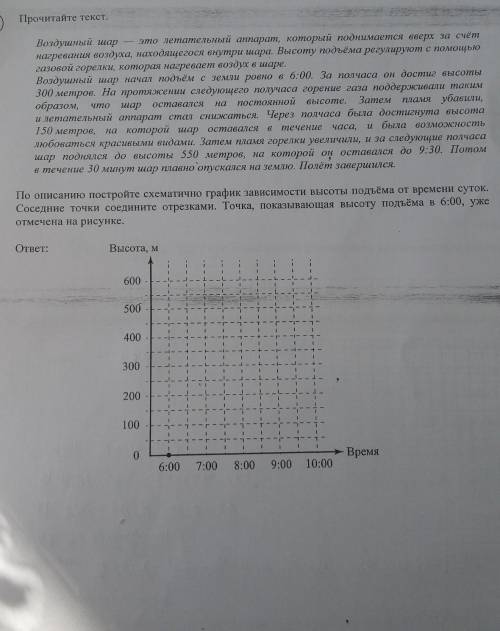 15 Прочитайте текст.Воздушный шар это летательный аппарат, который поднимается вверх за счётнагреван