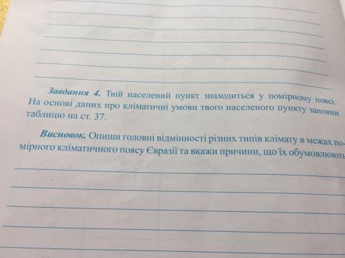 твій населений пункт знаходиться у помірному поясі. На основі даних про кліматичні умови твого насел