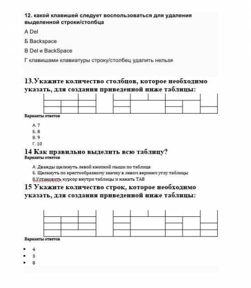 С ТЕСТОМ! 10.Как называется первая строка таблицы, которая отформатирована не так как остальная част