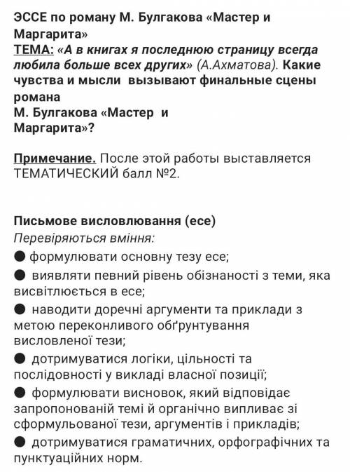 написать эссе по Мастеру и Маргарите, можно просто набросать идеи какие-то​