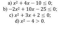 1. Укажите соответствующий вывод для каждого неравенства. Обоснуйте свой ответ. а) x2 + 4x − 10 ≤ 0;