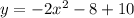 y = -2 {x}^{2} - 8+10