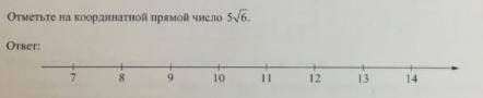 Отметье на координатной прямой 5 корней из 6