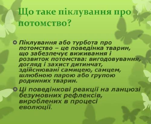 Мінв проект на тему турбота про потомство