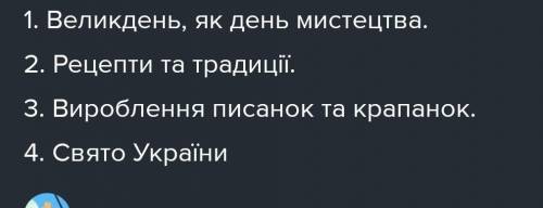 Скласти план до тексту Великодня субота​