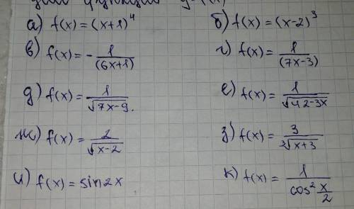 Найдите общий вид первообразной для функции y=f(x) ​