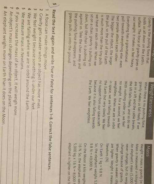 Read the text again and True or False for sentences 1-8 Corrrect the false sentences​