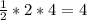 \frac{1}{2} *2*4 = 4