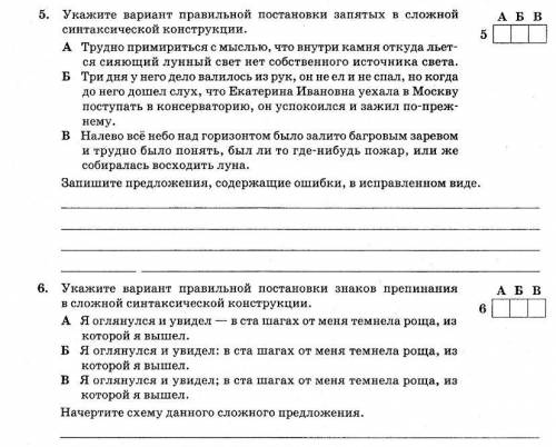 решить эти два задания,учитывая что в 5 нужно ещё записать предложения в правильном виде,а в 6 напис