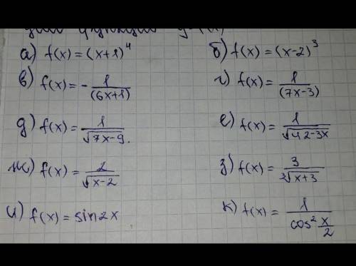 Найдите общий вид первообразной для функции y=f(x) ​